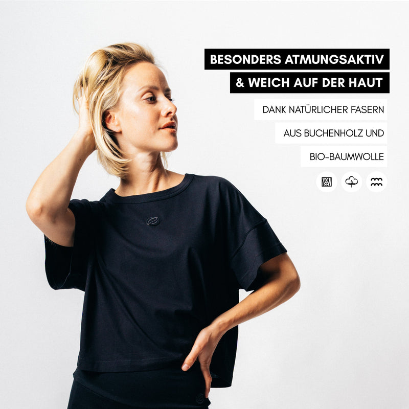 BALANCE I Natural Box Tee - schwarz