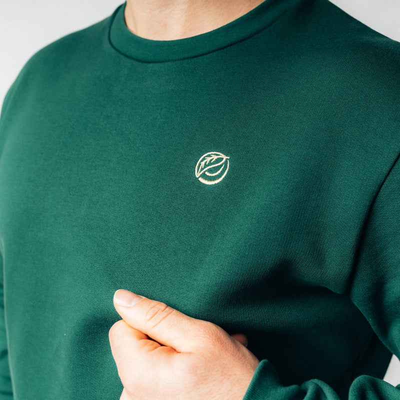 RECORD I Natural Crewneck Sweater - dunkelgrün