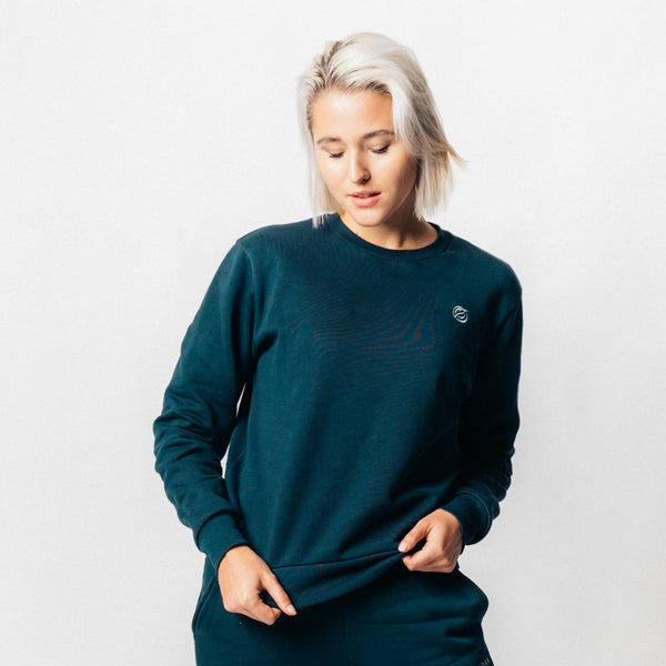 RECORD | Natural Crewneck Sweater aus Bio-Baumwolle - navy blau