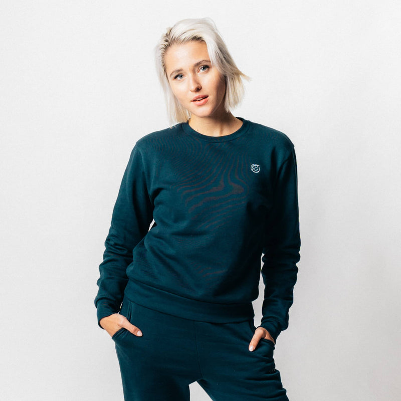 RECORD | Natural Crewneck Sweater aus Bio-Baumwolle - navy blau