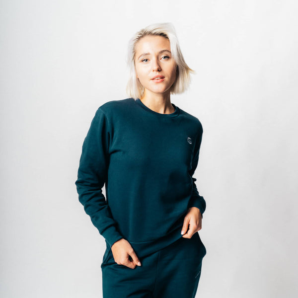 RECORD | Natural Crewneck Sweater aus Bio-Baumwolle - navy blau