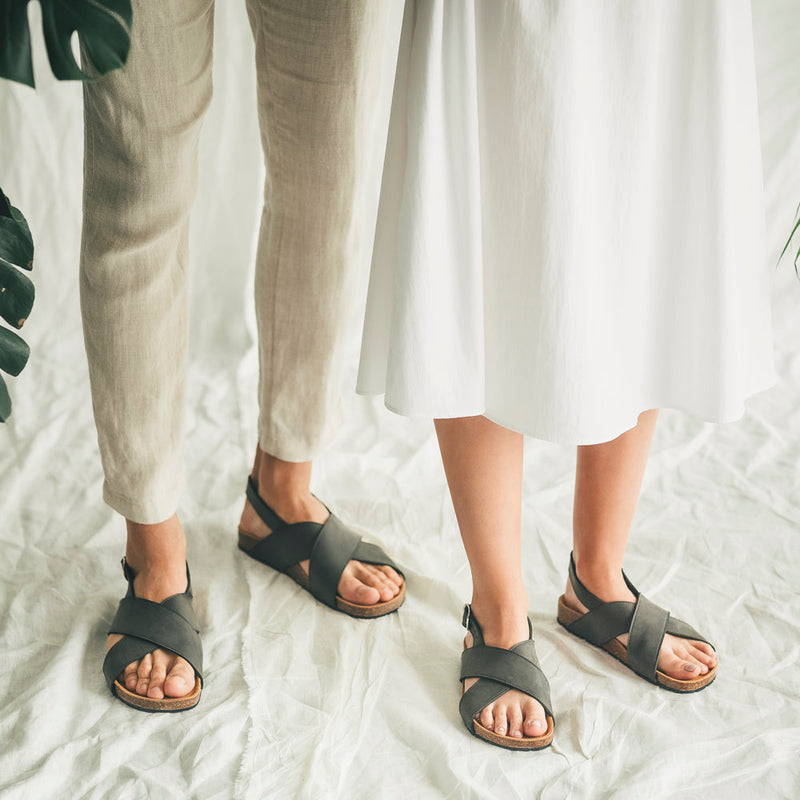 Vegan criss-cross sandals wearing summer clothes fresh | NAE Foootwear