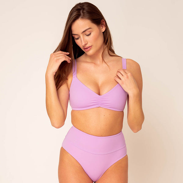 Ruffle Bikini Top - lilac