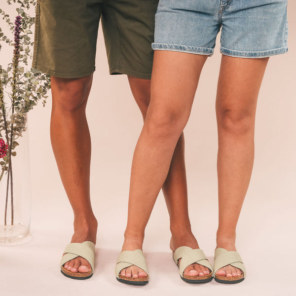 vegan sandals padded for women and men wearing shorts | NAE Vegan Shoes