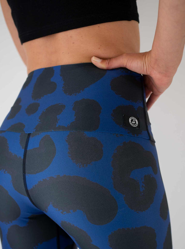 Blue Leopard Yoga Leggings